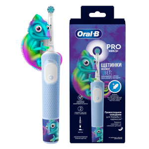 Электрическая зубная щетка Oral-B Vitality Pro Kids Хамелеон, голубая Электрическая зубная щетка Oral-B Vitality Pro Kids Хамелеон, голубая