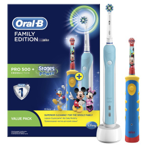 Набор из двух зубных щеток ORAL-B Professional Care 500/D16.513U + Детская щетка ORAL-B Mickey