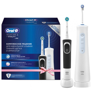 Набор Ирригатор ORAL-B Aquacare 4 + Электрическая щетка Vitality 100 Black