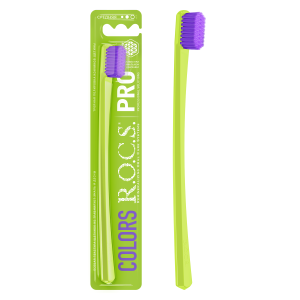 Зубная щетка R.O.C.S. PRO Colors, средняя САЛАТОВАЯ