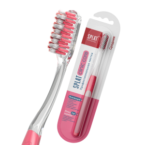 Зубная щетка SPLAT CLINIC CARE Medium (средняя жесткость) КОРАЛЛОВАЯ