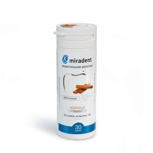 Жевательная резинка Miradent Xylitol со вкусом корицы (30 шт), 30 г