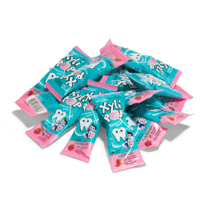 НАБОР Леденец Miradent XyliPOP на палочке из ксилита КЛУБНИКА, 25 шт