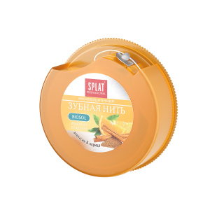 Нить объемная вощеная SPLAT Dental Floss NaturalFloss с ароматом апельсина и корицы, 40 м