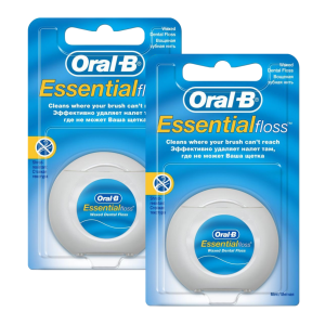 Нить межзубная вощеная Oral-B Essential, мятная, 50 м, УПАКОВКА ИЗ 2 ШТ