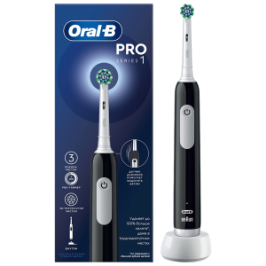 Электрическая зубная щетка ORAL-B PRO 1 CrossAction (D305.513.3) ЧЕРНАЯ Электрическая зубная щетка ORAL-B PRO 1 CrossAction (D305.513.3) ЧЕРНАЯ