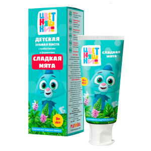 Детская зубная паста TM Clean-baby ЦВЕТНЯШКИ (3+) Сладкая мята, 50 мл