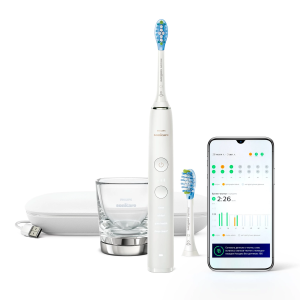 HX9913/17 - звуковая щетка PHILIPS 9000 Diamond Clean, 2 насадки, Цвет белый