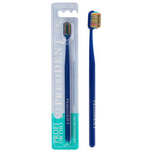 Зубная щетка PresiDENT Profi ОРТОДОНТИЧЕСКАЯ (средняя) СИНЯЯ