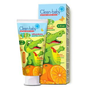 Детская зубная паста TM Clean-baby (3-12 лет) Апельсин, 50 мл Детская зубная паста TM Clean-baby (3-12 лет) Апельсин, 50 мл