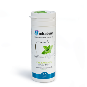 Жевательная резинка Miradent Xylitol со вкусом мяты (30 шт), 30 г