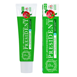 Детская зубная паста President Baby Сочное яблоко (0-3 лет), 45 г Детская зубная паста President Baby Сочное яблоко (0-3 лет), 45 г