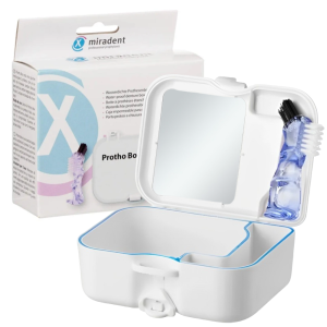 Футляр Miradent Protho Box - для съемных зубных протезов (пластмассовый, с щеткой)