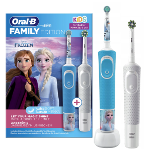 УЦЕНКА Набор из двух электрических зубных щеток ORAL-B Family Edition Vitality White (D.100.413.3) + Vitality Kids Холодное Сердце (D.100.410.2K)