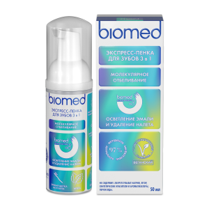 Пенка BIOMED HEALTHYWHITE осветление эмали и удаление налета, мятная, 50 мл