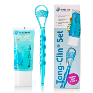 Набор для чистки ЯЗЫКА Miradent Tong-Clin Set (щетка + гель)