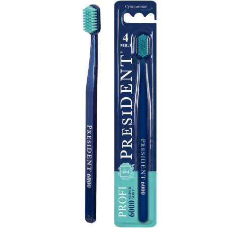Зубная щетка PresiDENT Profi 6000 (Супермягкая) СИНЯЯ