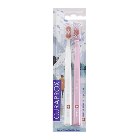 Набор зубных щеток CURAPROX "ultrasoft" Duo Winter CS 5460 (2 шт.) Белый/Розовый Набор зубных щеток CURAPROX "ultrasoft" Duo Winter CS 5460 (2 шт.) Белый/Розовый