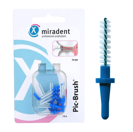 Ершики запасные Miradent Pic-Brush BLUE (голубые, 12 шт)