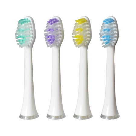 Donfeel насадки СРЕДНЕЙ жесткости для УЗ щетки HSD-015/016/017 (4 шт. БЕЛЫЕ)