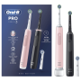 Набор из двух электрических зубных щеток Oral-B Pro 3 3900 Duo (розовая/черная)