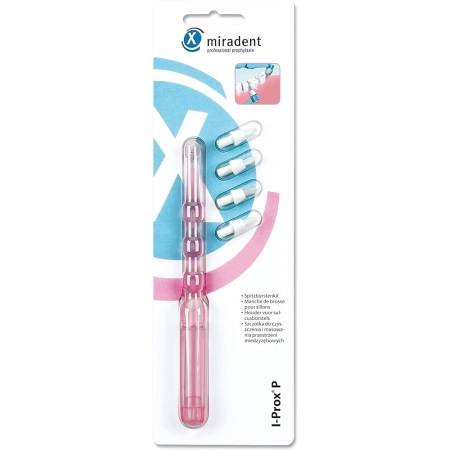 Монопучковая щетка Miradent I-Prox P transparent Pink (ручка + 4 насадки)РОЗОВАЯ