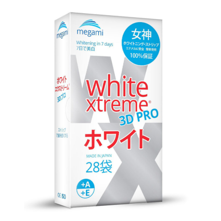 Отбеливающие полоски MEGAMI WHITE XTREME 3D PRO с витаминами А и Е (28 шт)