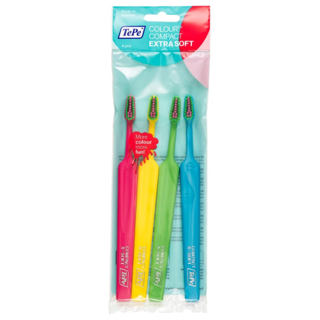 Набор зубных щеток TePe Colour Compact Extra Soft (4 шт)