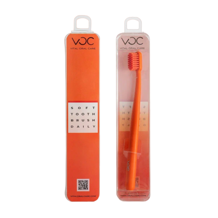 Зубная щетка для взрослых TM VOC мягкая, оранжевая