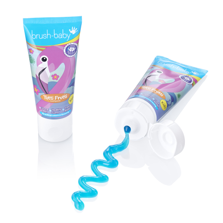 Детская зубная паста Brush Baby (Фламинго) - Мультифрукт (от 3 лет), 50 мл Детская зубная паста Brush Baby (Фламинго) - Мультифрукт (от 3 лет), 50 мл