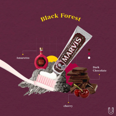 Зубная паста MARVIS BLACK FOREST - Черный лес, 75 мл (Большая)