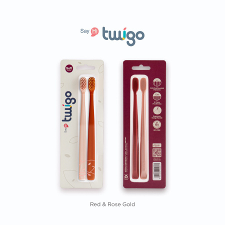 Набор из 2 щеток Twigo (розовое золото/рубин)