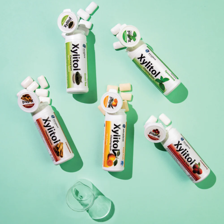 Жевательная резинка Miradent Xylitol с фруктовым вкусом (30 шт), 30 г Жевательная резинка Miradent Xylitol с фруктовым вкусом (30 шт), 30 г