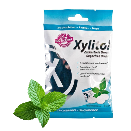 Леденцы Miradent Xylitol Drops Mint (мята), 60г