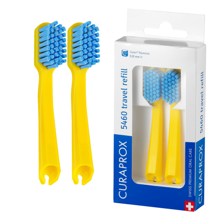 Сменные зубные щетки CURAPROX СS 5460 для дорожного набора BE YOU, 2 шт ЖЕЛТЫЕ