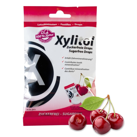 Леденцы Miradent Xylitol Drops Cherry (вишня), 60г Леденцы Miradent Xylitol Drops Cherry (вишня), 60г