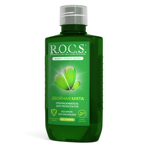 Ополаскиватель R.O.C.S. Двойная мята - TRAVEL EDITION, 75 мл Ополаскиватель R.O.C.S. Двойная мята - TRAVEL EDITION, 75 мл