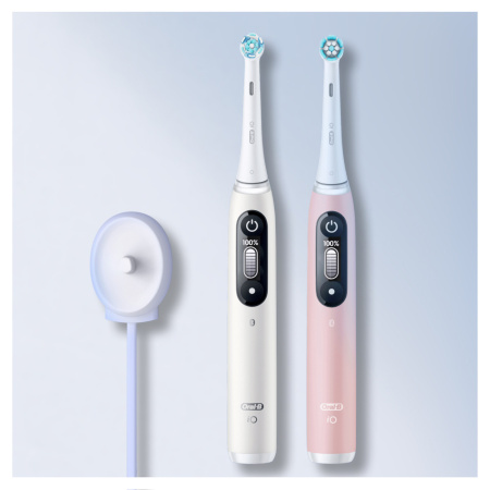Набор из двух электрических зубных щеток Oral-B iO Series 6 Duo White, Pink Sand (iOM6d.2I6.1)