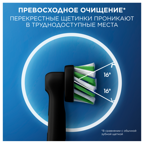 БЛИСТЕР ИЗ 6 насадок ORAL-B Cross Action Black / ЧЕРНЫЕ