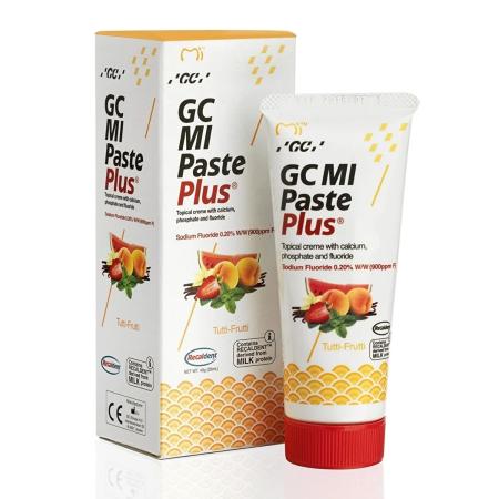GC MI Paste Plus - крем c фтором, для реминерализации и снижения чувствительности - Мультифрукт, 40 г GC MI Paste Plus - крем c фтором, для реминерализации и снижения чувствительности - Мультифрукт, 40 г