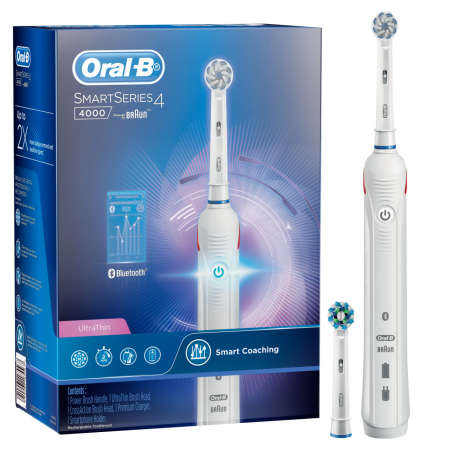 Электрическая зубная щетка ORAL-B SmartSeries 4 4000 Белая (D601.525.3P)
