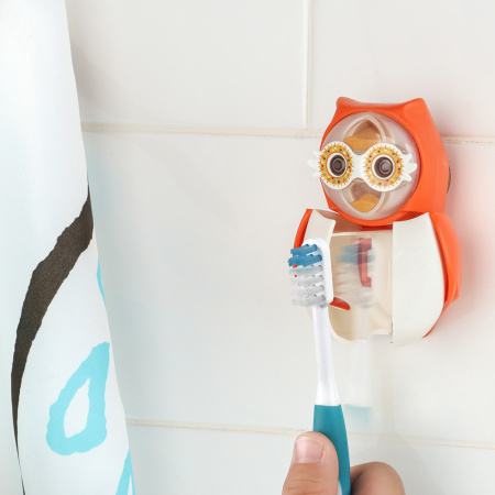 Держатель Flipper OWL HEARTY для зубной щетки со встроенными песочными часами Красный Держатель Flipper OWL HEARTY для зубной щетки со встроенными песочными часами Красный