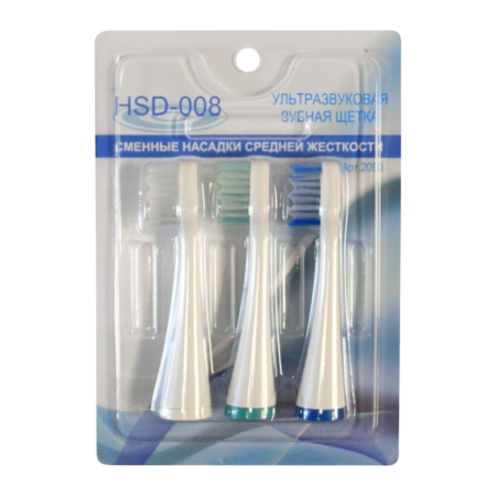 Donfeel насадки СРЕДНЕЙ жесткости для УЗ щетки HSD-008 (3 шт)