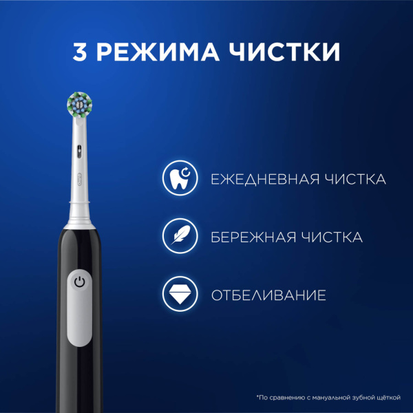 Электрическая зубная щетка ORAL-B PRO 1 CrossAction (D305.513.3) ЧЕРНАЯ Электрическая зубная щетка ORAL-B PRO 1 CrossAction (D305.513.3) ЧЕРНАЯ