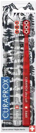 Набор зубных щеток CURAPROX CS5460/2 "ultrasoft" Duo Swiss (2 шт.) Прозрачный/Красный