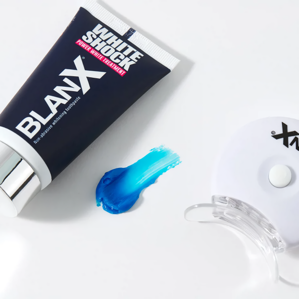 Отбеливающая зубная паста BlanX WHITE SHOCK Treatment 50 мл + Лампа активатор (КВАДРАТНАЯ КОРОБКА)