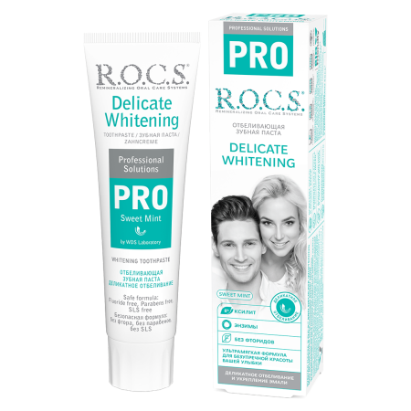 Зубная паста R.O.C.S. PRO Sweet Mint Деликатное отбеливание, 100 мл Зубная паста R.O.C.S. PRO Sweet Mint Деликатное отбеливание, 100 мл