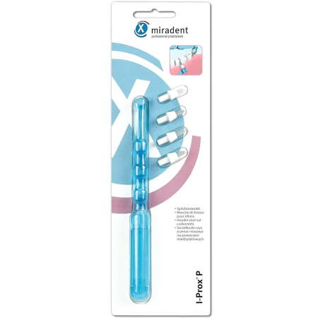 Монопучковая щетка Miradent I-Prox P transparent Blue (ручка + 4 насадки) ГОЛУБАЯ