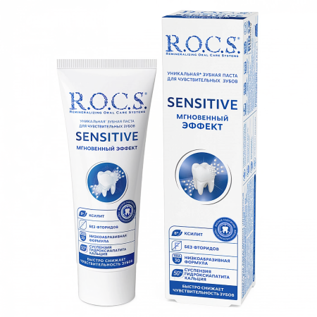 Зубная паста R.O.C.S. Sensitive Мгновенный Эффект, 75 мл