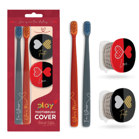 Набор 2 щетки twigo и 2 футляра play Flipper серия «iLOVE Легкость» (красная/серая)